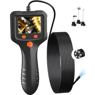 Image of Daxiongmao Borescope, Endoscope Inspection Camera with Lights,Handheld IP67 Waterproof Sewer IPS HD Screen Borescope Portable Snake 11.5FT Semi Rigid Cord(2.4&quot;)