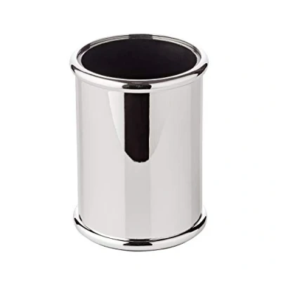 Image of Edzard Pen Holder, Silver, Round, 3.5 inch Box, Stand for Office Desk Organizer, Container, Storage Pens Accessories
