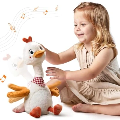 Image of TUMAMA Talking Dancing Singing Duck, Plush Toy, Laber Animal, Cuddly Copy Talking, Neck &amp; Wings Waving, 8 Songs, Baby Toy from 3 Years