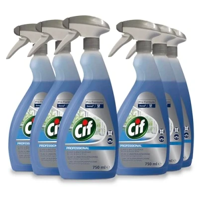 Image of Cif Pro Formula Window and Multi Surface Cleaner, professional formulation, Pack of 6 ( X 0,75)