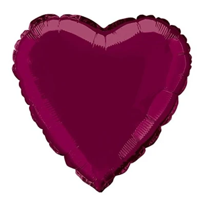 Image of Solid Burgundy Heart Foil Balloon (45cm) 1 Count Stunning and Romantic Love Celebration Decoration