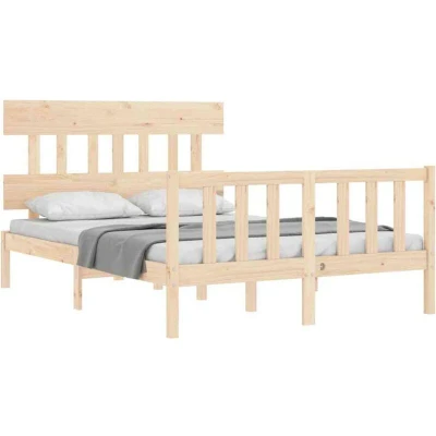 Image of vidaXL Bed Frame without Mattress 140x190 cm Solid Wood Pine