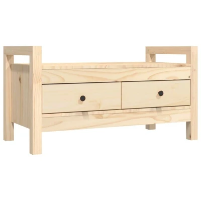 Image of vidaXL Hall Bench 80x40x43 cm Solid Wood Pine