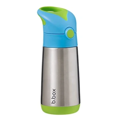Image of b.box Insulated Drink &amp; Water Bottle Stainless Steel with Triple Layer Insulation Keeps Drinks Cold up to 8hrs, Warm 6hrs 350ml/12oz (Blue Slate)