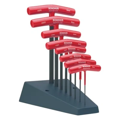 Image of Starrett 13389 T Handle Key Set Metric,Red