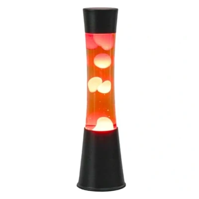 Image of Global Gizmos 48839 Orange and Pink Lava Lamp/Black Base Colour/Retro Nostalgia/Relaxing Mood Light/Modern Tower Design / 16 Inch Height