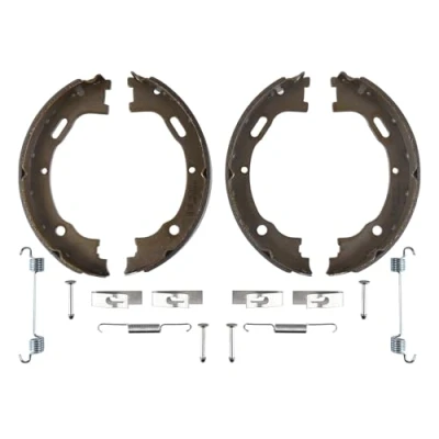 Image of 1634200220, 1634202220, A1634200220, A1634202220 Handbrake Shoes BLUE PRINT ADBP410041 Rear Axle with attachment material MERCEDES BENZ: ML Class