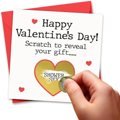 Image of Naughty Valentine&#039;s Day Card Scratch Scratchcard Valentines For Him Her Husband Boyfriend Fiance Wife Girlfriend Fiancee Rude Funny (Shower)