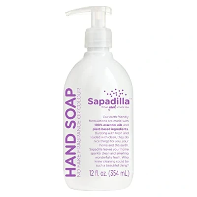 Image of Sapadilla Sweet Lavender + Lime Biodegradable Liquid Hand Soap Pump, 12 Ounce