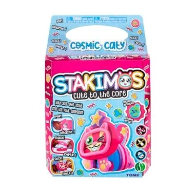Image of TOMY Stakimos Cosmic Caty Kids Craft Set to Build Your Own Adorable 3D Character from Recycled Polyester Foam No Glue or Cutting Needed Kits for Ages 6+ Years