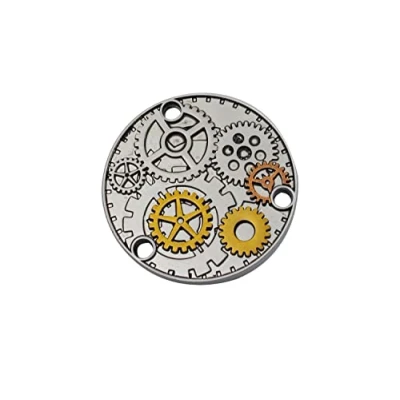 Image of Guyker Guitar Back Cover Gear pattern Metal Toggle Switch for LP style