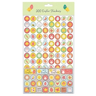 Image of 200 x Easter Stickers Happy Bunnies Eggs Chicks Self Adhesive Craft Cards