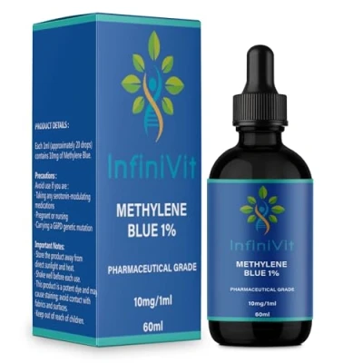 Image of Methylene Blue 1% Solution 60ml USP/Pharma grade Formaldehyde free InfiniVit