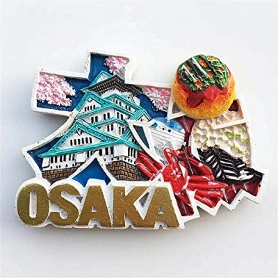 Image of 3D Osaka Japan Fridge Magnet Travel Souvenir Gift Home Kitchen Refrigerator Decoration Magnetic Sticker Craft Collection