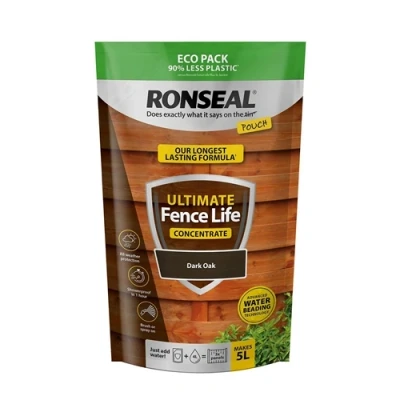 Image of Ronseal 950ml Ultimate Fence Life Concentrate Pouch, Dark Oak