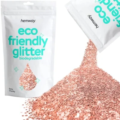 Image of Biodegradable Glitter Rose Gold Eco Friendly Plant Based Bio Extra Chunky for Face Body Hair Craft Resin Festival Makeup Eyeshadow 100g / 3.5oz