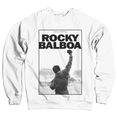 Image of Rocky Officially Licensed Balboa It Ain&#039;t Over Sweatshirt (White) XX Large