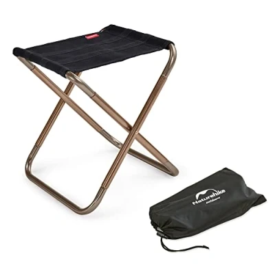 Image of Naturehike Folding Stool Camping Portable Foldable Fold up Ultralight for Fishing Picnic (Black)