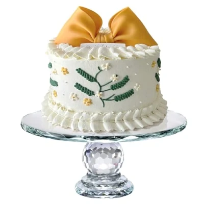 Image of Uten Crystal Glass Cake Stand, 10.6 inch Clear K5 Luxurious appearance, High Refractive Index, Colored Refracted Light, Display Desserts Holder for Wedding Party