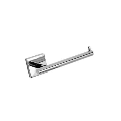 Image of Croydex Chester Flexi Fix Toilet Roll Holder High Strength Adhesive &amp; Durable Zinc Alloy, Chrome Paper Holder, Wall Mounted, No Drill Installation, Includes All Fixings, 5.4x17x7.6cm