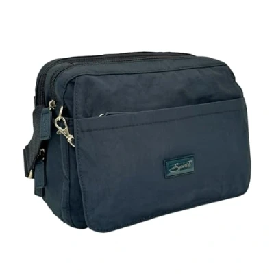 Image of Spirit Medium Lightweight Waterproof Multi Pocket Nylon Shoulder Crossbody Travel Holiday Day Adjustable Strap Bag 1669 (Navy Blue)