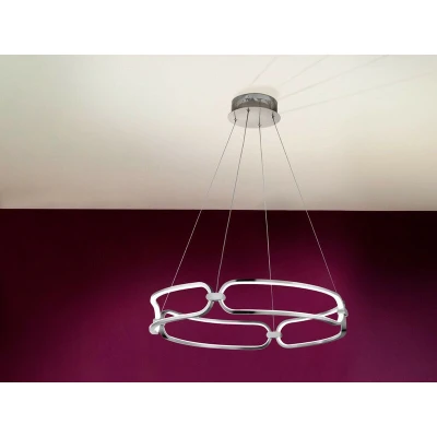 Image of Colette Modern Stylish Dimmable LED Designer Pendant Light Chrome with Remote Control
