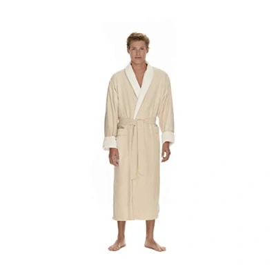 Image of Boca Terry Mens Plush Robe, Big &amp; Tall Bathrobe for Men, Warm Luxury Microfiber Robe white XX Large