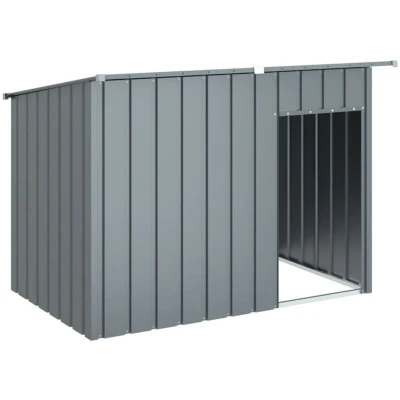 Image of vidaXL Dog House Anthracite Galvanised Steel Pet Kennel 153x91x110 cm Secure Outdoor Puppy Playpen
