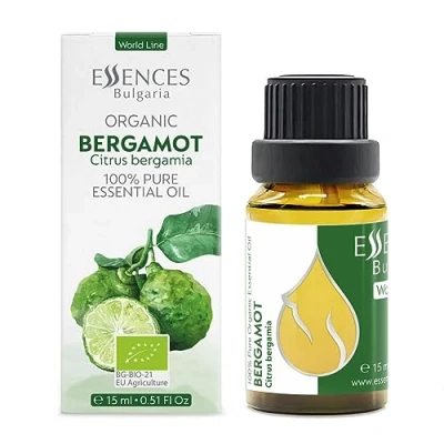 Image of Essences Bulgaria Organic Bergamot Essential Oil 15ml Citrus bergamia 100% Pure and Natural Undiluted Therapeutic Grade Home Aromatherapy Diffuser Massage Soap Candle Making
