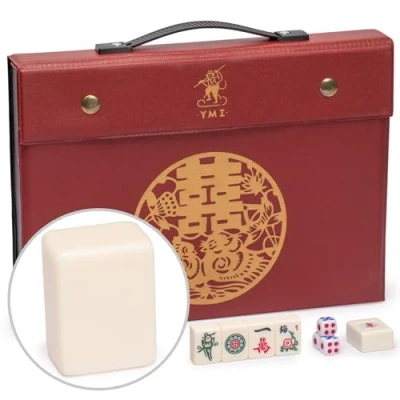 Image of Chinese Ivory Color Mahjong Mahjongg Game Set
