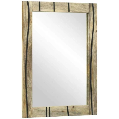 Image of vidaXL Bathroom Mirror 50 x 70 30 cm in solid mango wood.
