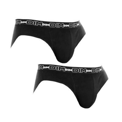 Image of Dim Mens Pack 2 Slips Cotton Streech breathable fabric D06595 man Black Size 2XL
