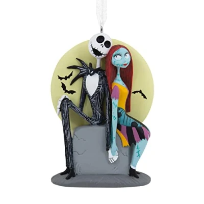 Image of Hallmark Disney Tim Burton&#039;s The Nightmare Before Christmas Jack and Sally on Tombstone Ornament (0003HCM0845)