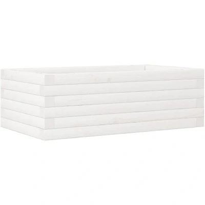 Image of vidaXL Garden Planter White 70x40x23 cm Solid Wood Pine