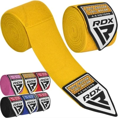 Image of RDX Boxing Hand Wraps Inner Gloves, 4.5m Elasticated Thumb Loop Bandages, Men Women Under Mitts Straps Wrist Protection, Muay Thai MMA Kickboxing Martial Arts, Speed Bag Punching Training