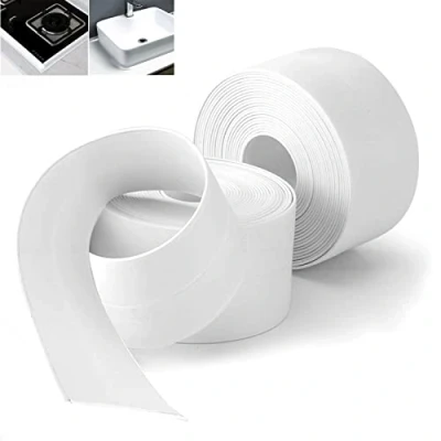 Image of 2 Rolls Bath Sealant Strip,Worktop Edging Tape,Bathroom Strip White Anti Mould,Skirting Board Adhesive Tape,Sealant Strips Waterproof White,Decoration For Showers,Corners,Sinks(38mm X 3.2M)