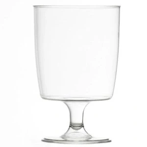 Image of Pack x 10 Disposable Plastic Wine Glasses 220ml Crystal Polystyrene Capacity Marked