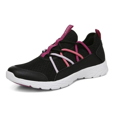 Image of Vionic Women&#039;s Zeliya Oxford, Black and Pink, 3 UK