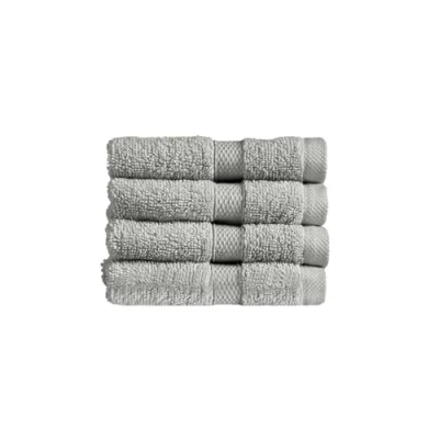Image of Christy Refresh Bathroom Towel Set of 4 Face Cloth Quick Dry Tonal and Stylish Soft Absorbent Shower Towels 100% Cotton 550GSM Machine Washable Dove Grey