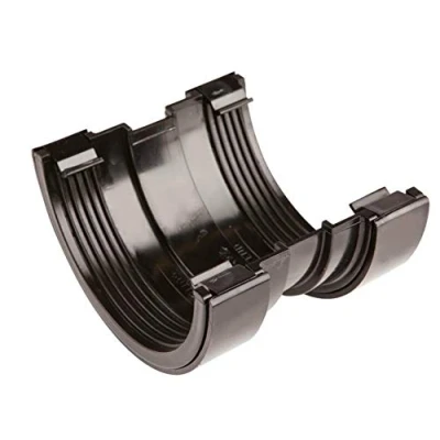 Image of Osma Black Half Round Gutter Union 112mm