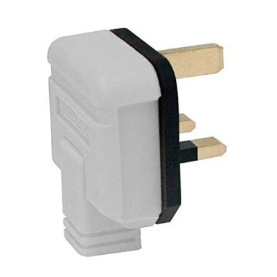 Image of K M Electronics® 13A 13 AMP Plug Heavy Duty White Rubber Rubberised Garden BS1363/A