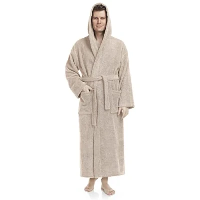 Image of Arus Astrom Bathrobe, man&#039;s size: XXL long, unisex 3XL Stone