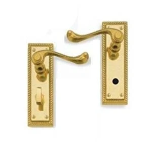 Image of Georgian Bathroom Handle Set 150 mm Polished Brass