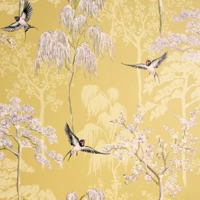 Image of Arthouse Japanese Garden Ochre Wallpaper for Living Spaces &amp; Feature Walls, 53 cm x 10.05 m Roll, 908002
