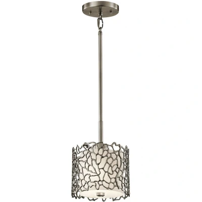 Image of Silver Coral 1 Light Ceiling Mini Pendant Classic Pewter, E27