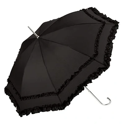 Image of VON LILIENFELD umbrella parasol bridal wedding costume traditional open automatic Mary Polkadots blue
