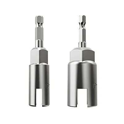 Image of 1/4 Inch Hex Shank, Slot Wing Nuts Drill Bit Socket Wrenches Tools Set,Power Nut Driver Set, Drills Bits for Panel Screws Eye C Hook Bolt (2P(13 19))