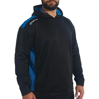 Image of Optimum Tempo Men&#039;s Sports Training Hoodie 240GSM Thermal Polyester, Lightweight &amp; Durable for Football, Rugby, Cycling, Hiking Features Pouch Pocket Adjustable Hood,Blue, L
