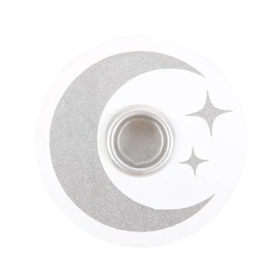 Image of Moon and Stars Candle Holder: Mystical White Spell Holder