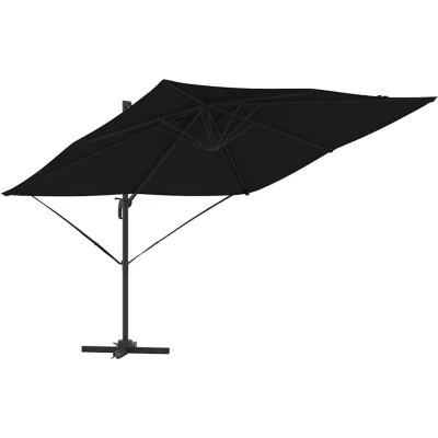 Image of vidaXL Cantilever Roma Parasol Black 286x285x265 cm Aluminium